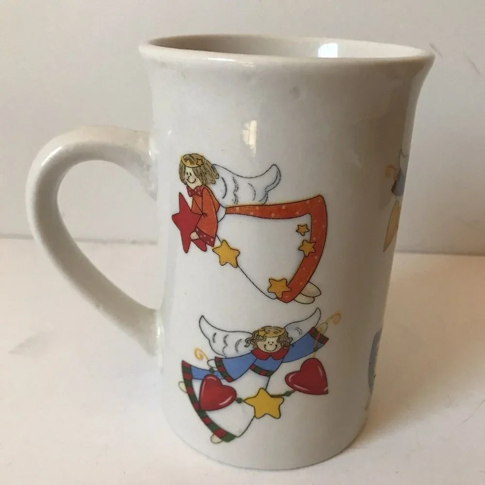 Royal Norfolk colorful‎ angels coffee mug ceramic Christmas holiday